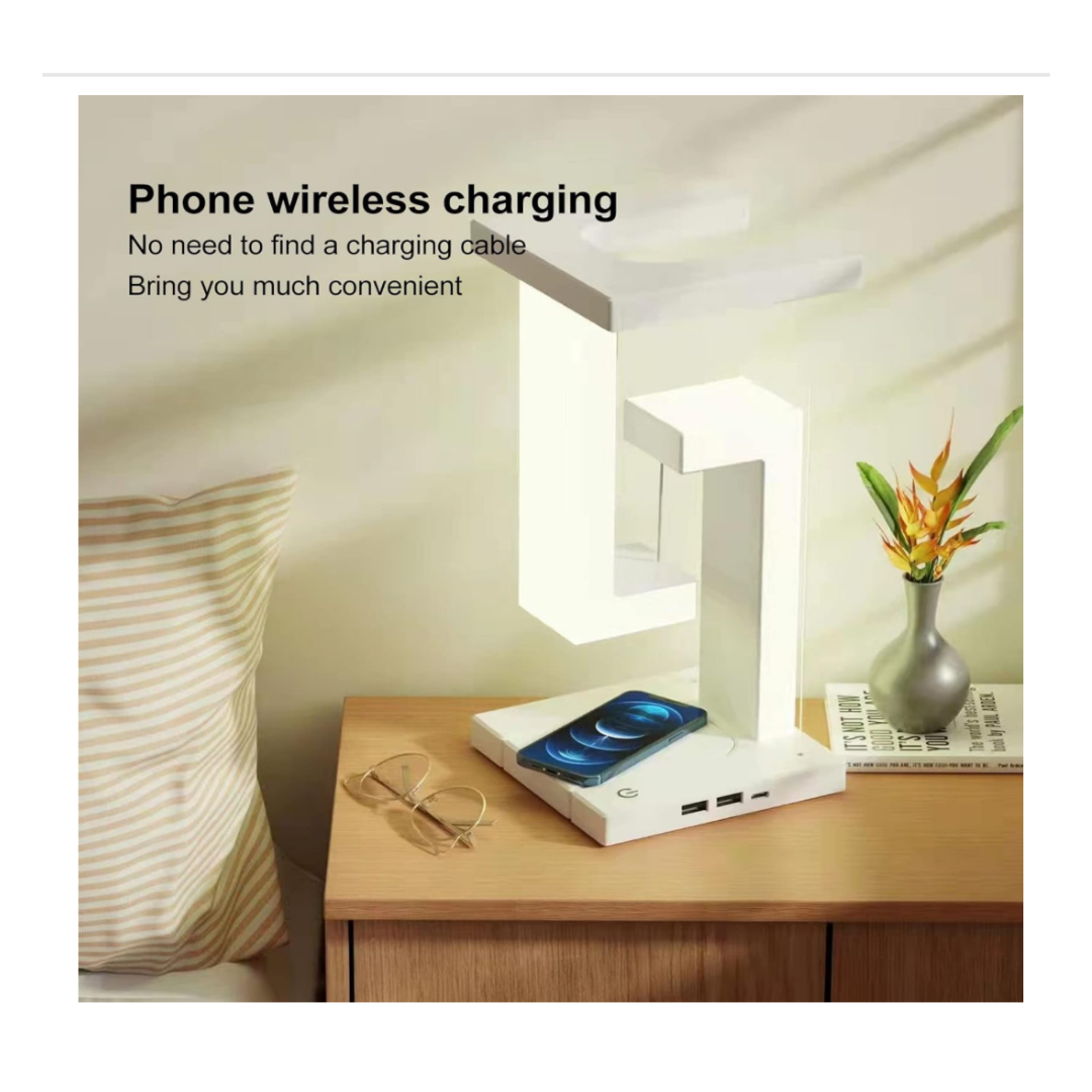 Floating lamp, wireless charger decorative light for bedroom/office